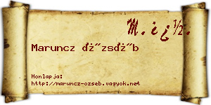 Maruncz Özséb névjegykártya
